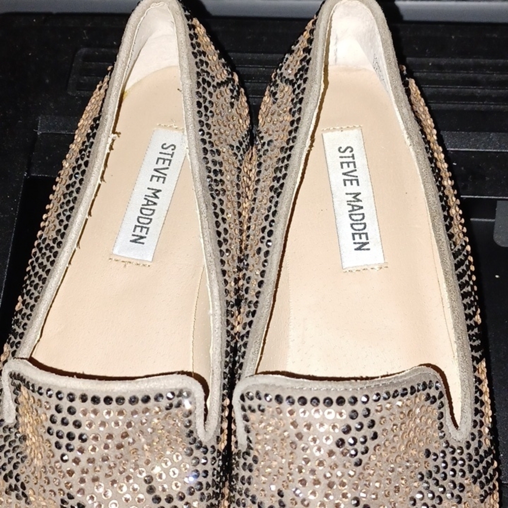 Steve Madden Rhinestone Loafers, Sz 8 EUC - Picture 3 of 7